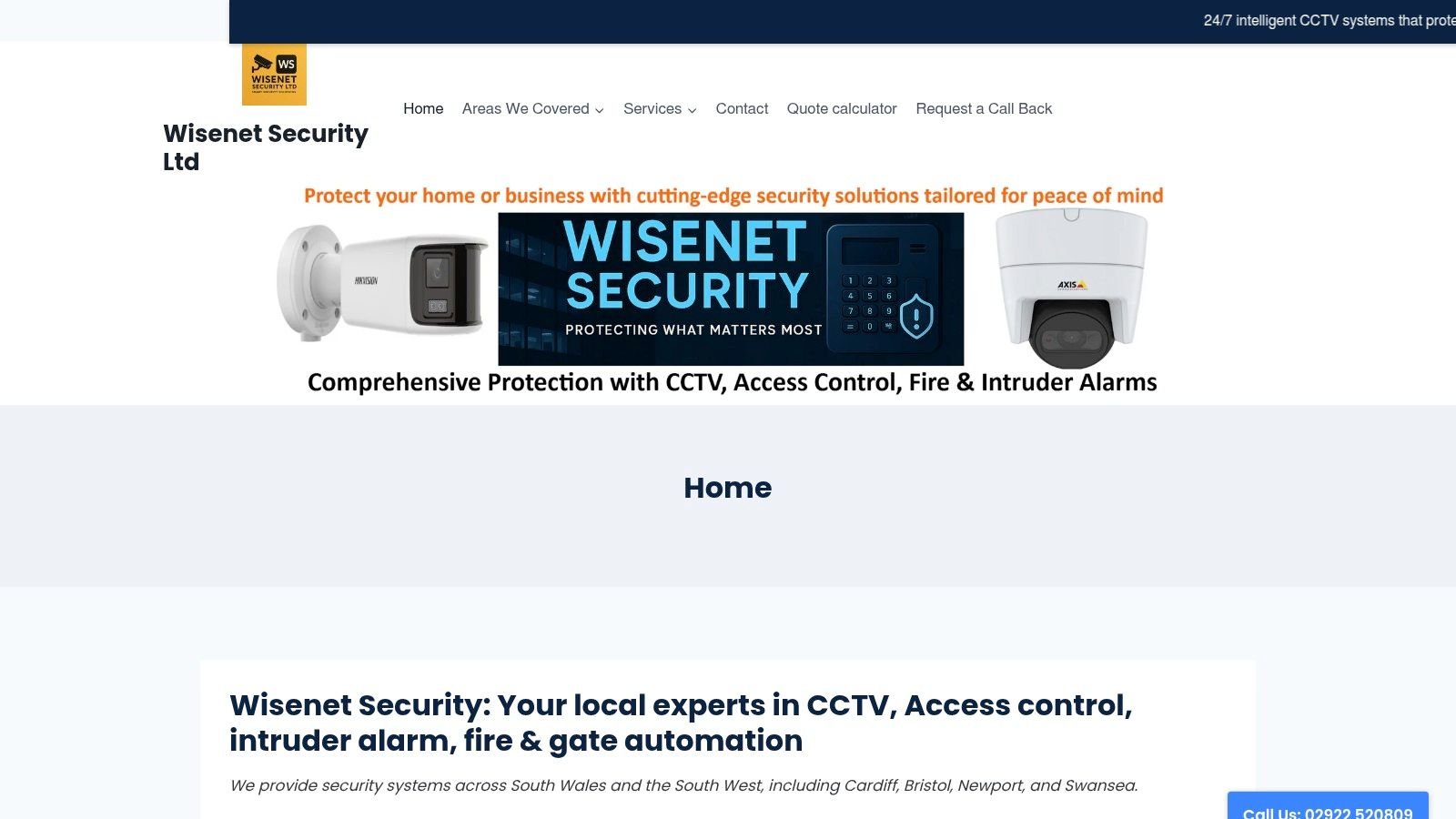 Screenshot from https://wisenetsecurityuk.com