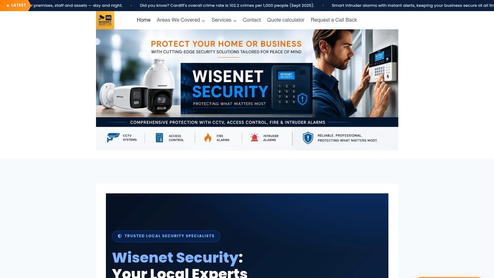 Screenshot from https://wisenetsecurityuk.com